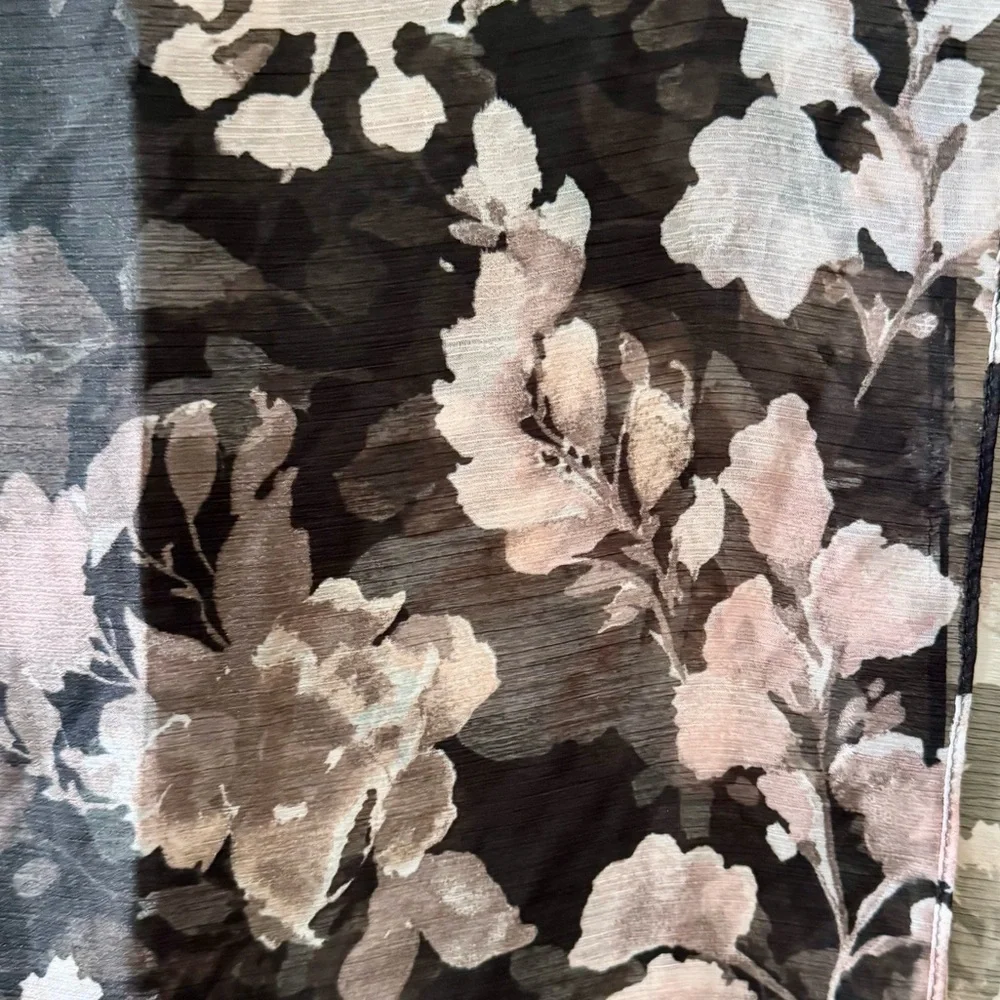 Vintage BUNDLE (2) Floating Floral Poppies & Roses Printed Scarf Wraps,
